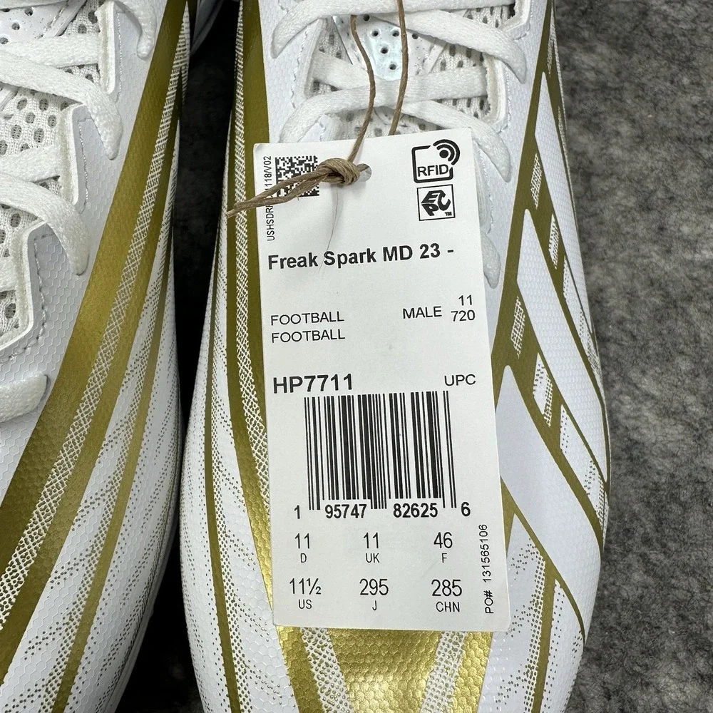Adidas Freak Spark Mid Football Cleats Mens Size 11.5 White Gold HP7711
